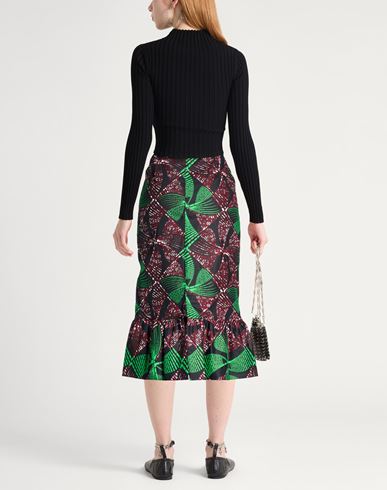 Woman Midi skirt Burgundy Size L Cotton
