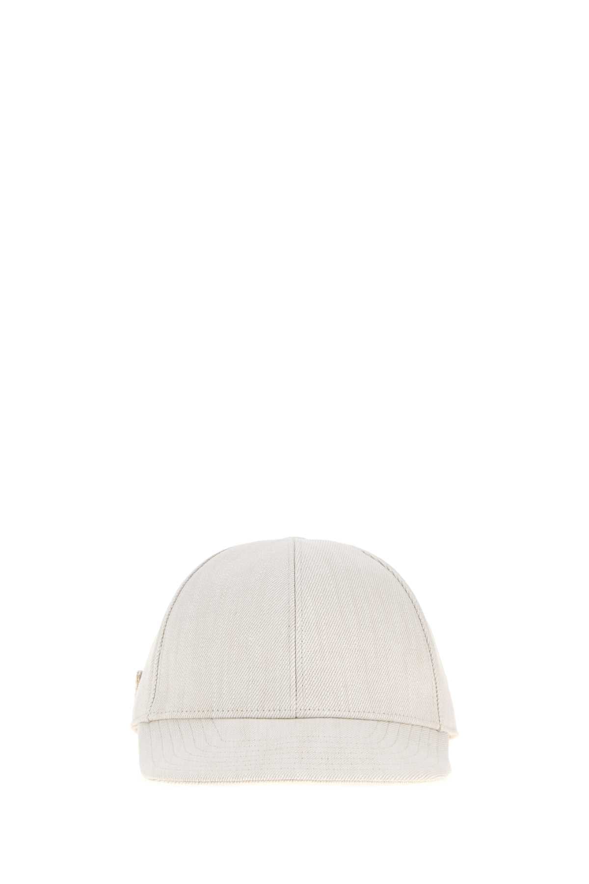 CAPPELLI Chalk Denim Baseball Cap — White