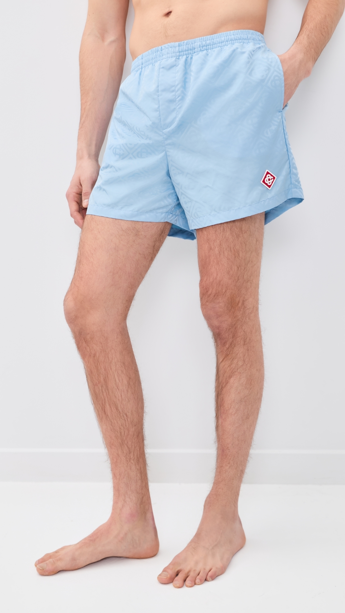 Monogram Jacquard Swim Shorts Blue
