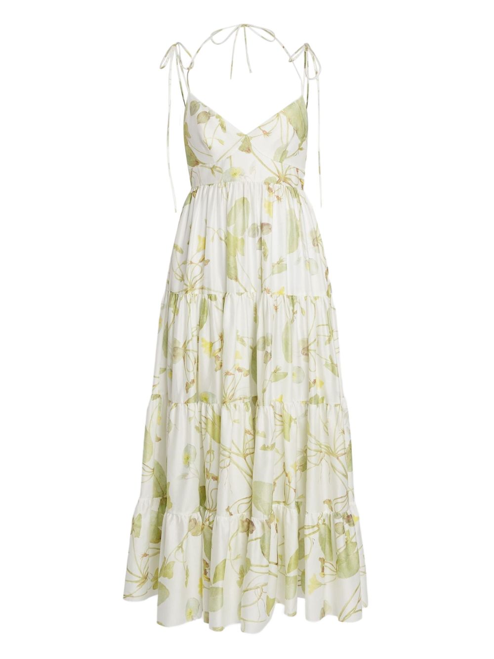 ERDEM leaf-print maxi dress - White