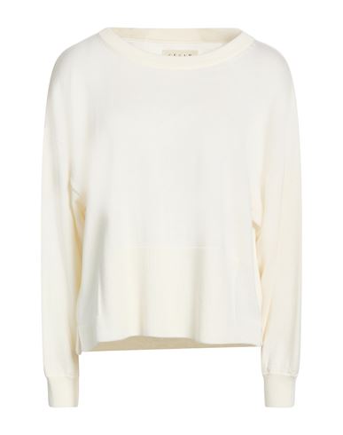 Woman Sweater Ivory Size L Merino Wool, Silk