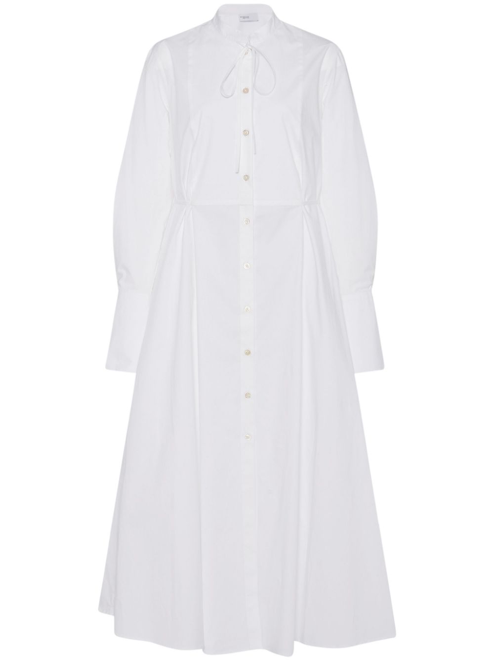 Long-sleeve poplin shirtdress - White