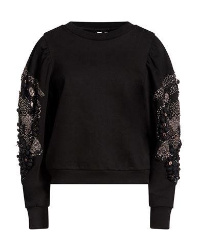 Woman Sweatshirt Black Size M Cotton