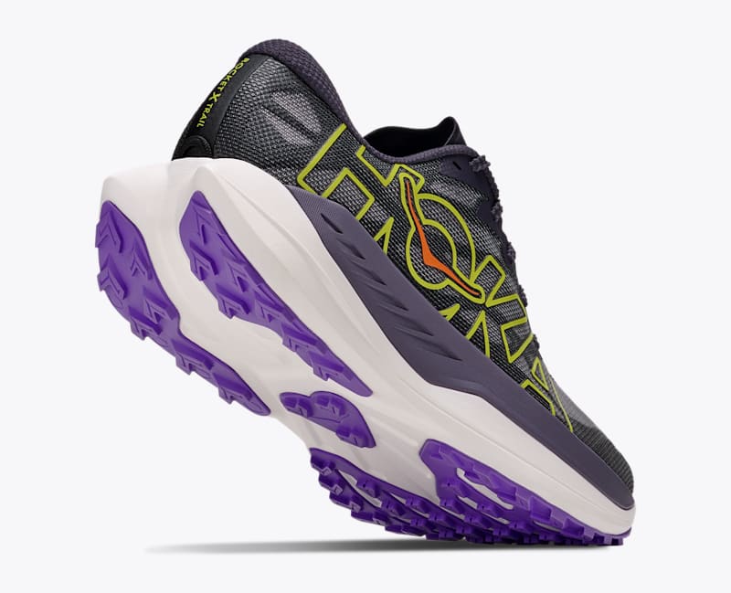HOKA Men's Rocket X Trail Shoes in Squid Ink/Neon Nebula