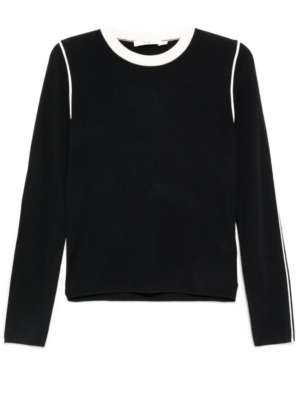 Contrast trim knit sweatshirt - Black