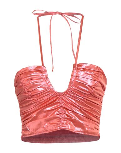 Forte_forte Woman Top Coral Size 1 Polyester, Metallic fiber