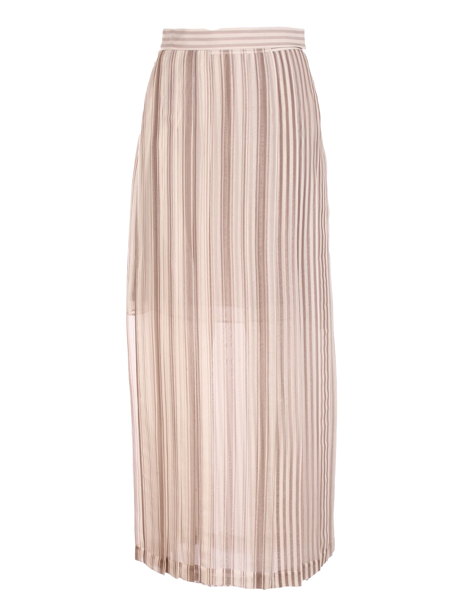 Layered pleated maxi skirt