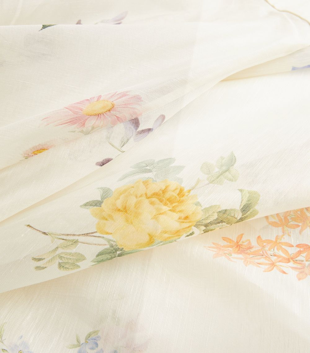 Linen-Silk Organza Natura Maxi Skirt