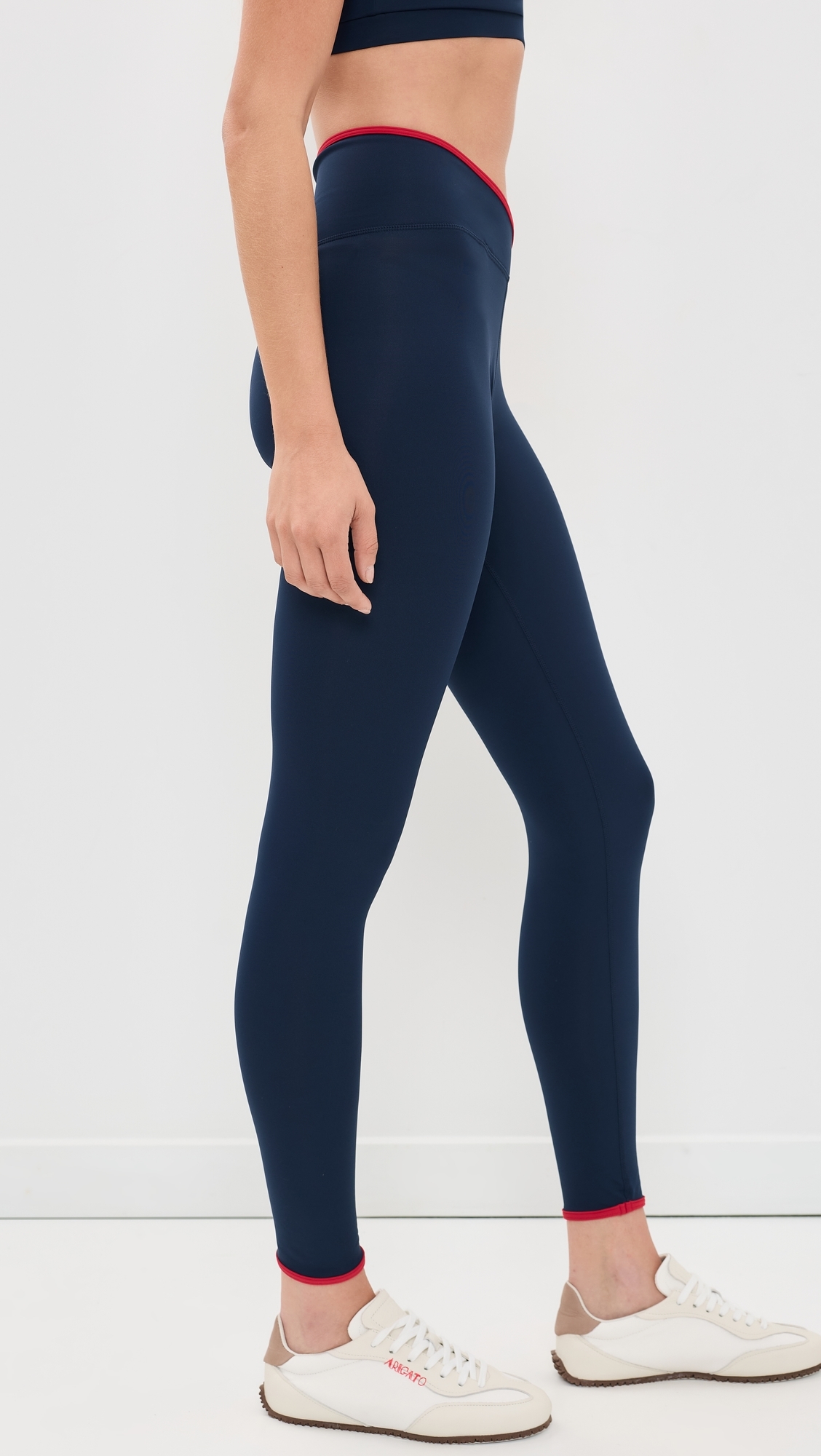 The Rae Ankle Leggings Navy/Red