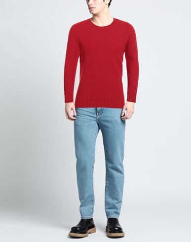 Man Sweater Red Size 40 Wool