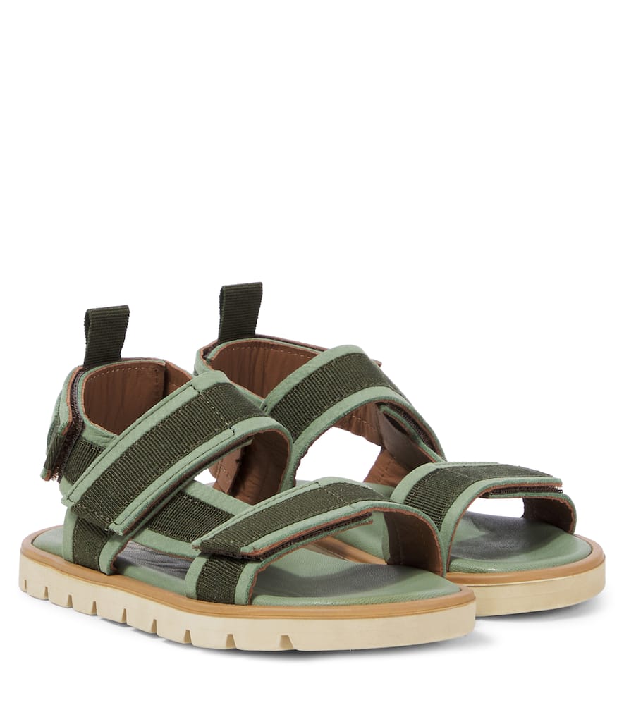 PèPè Suede-trimmed sandals
