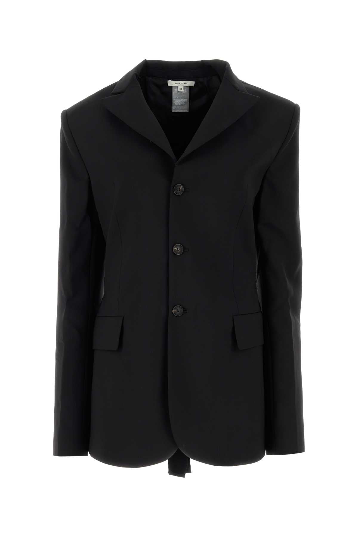 Stretch Wool Blazer — Black