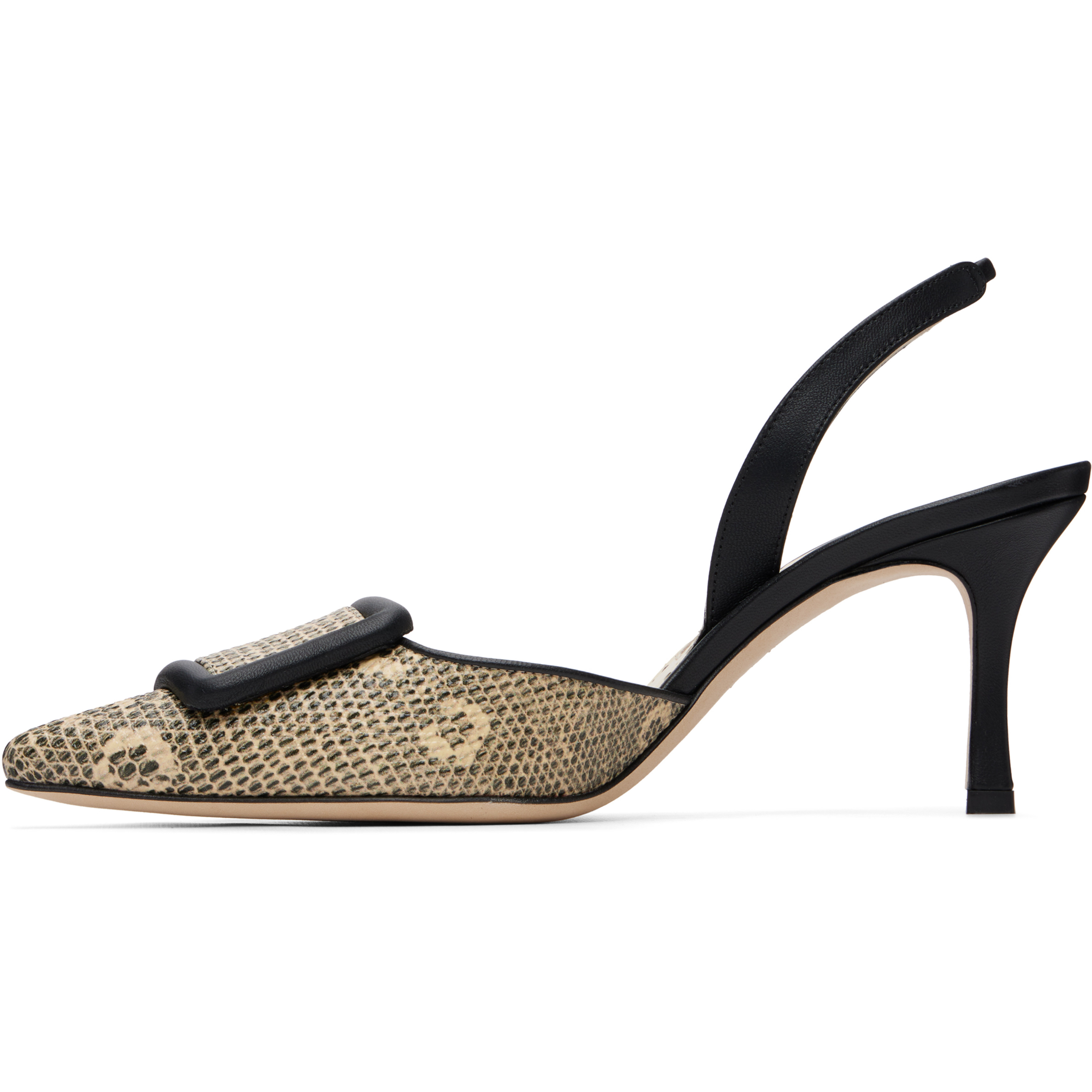Beige & Black Mayslibi Heels