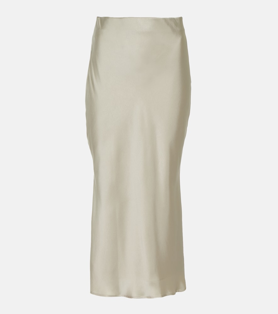 Satin midi skirt