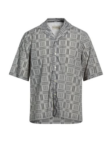 Officine Générale Man Shirt Light grey Size S Lyocell, Cotton