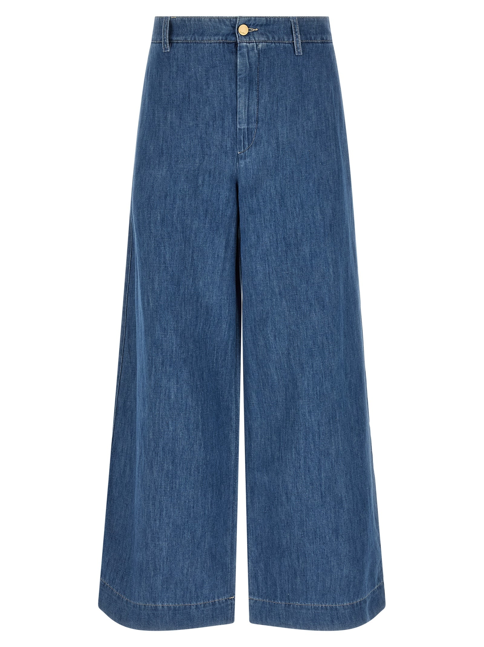 Cotton-Linen Blend Jeans — Blue