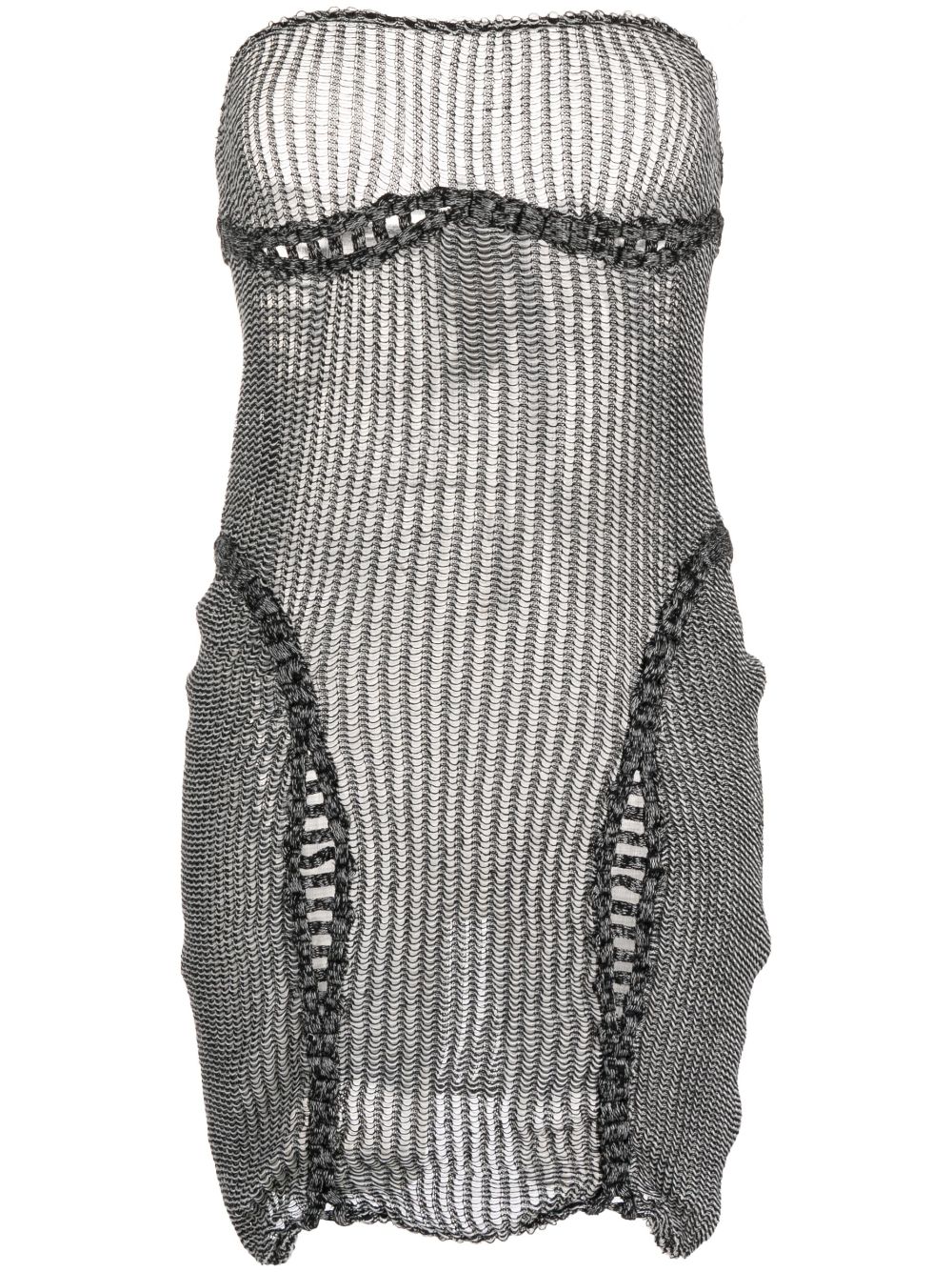 Crochet knit dress - Black