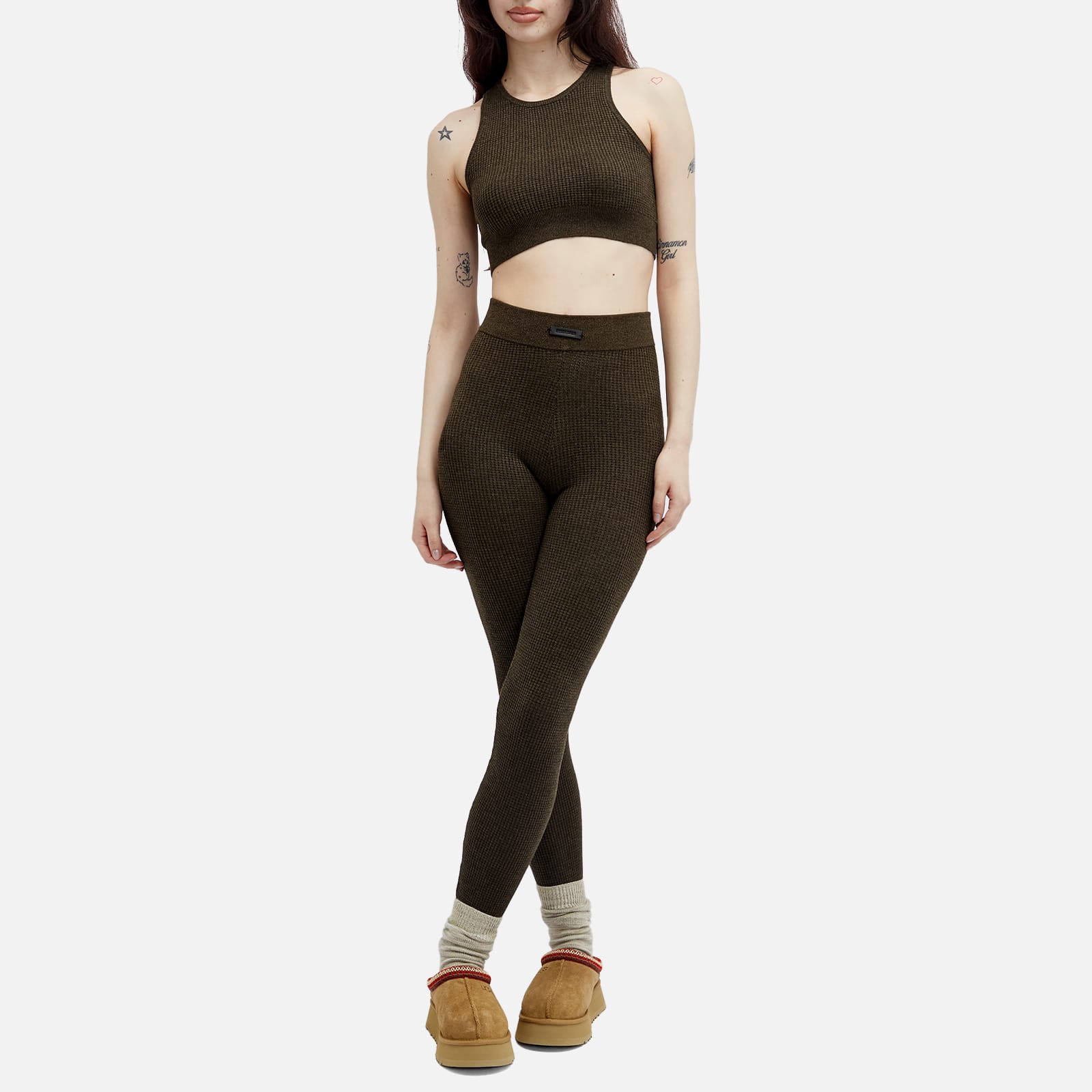 Women's Waffle Sport Tank Top in Brown