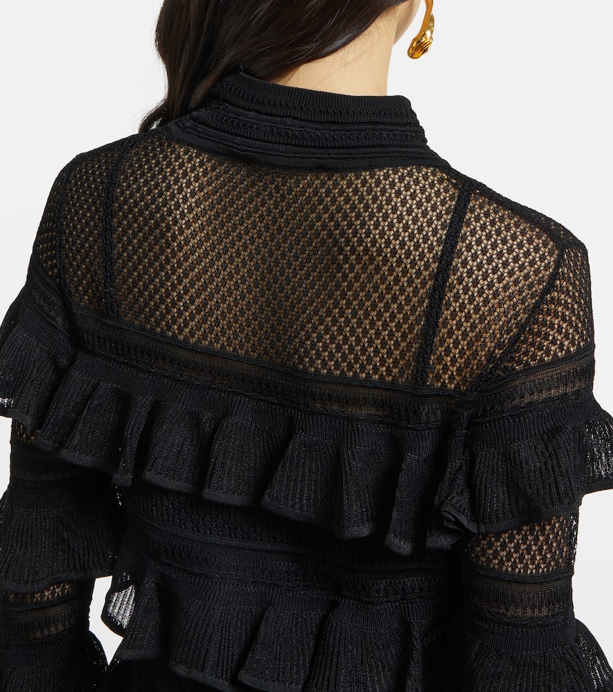 Minikleid Crush High Neck Frilled aus Strick