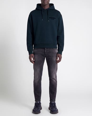 Man Sweatshirt Navy Size M Cotton, Elastane
