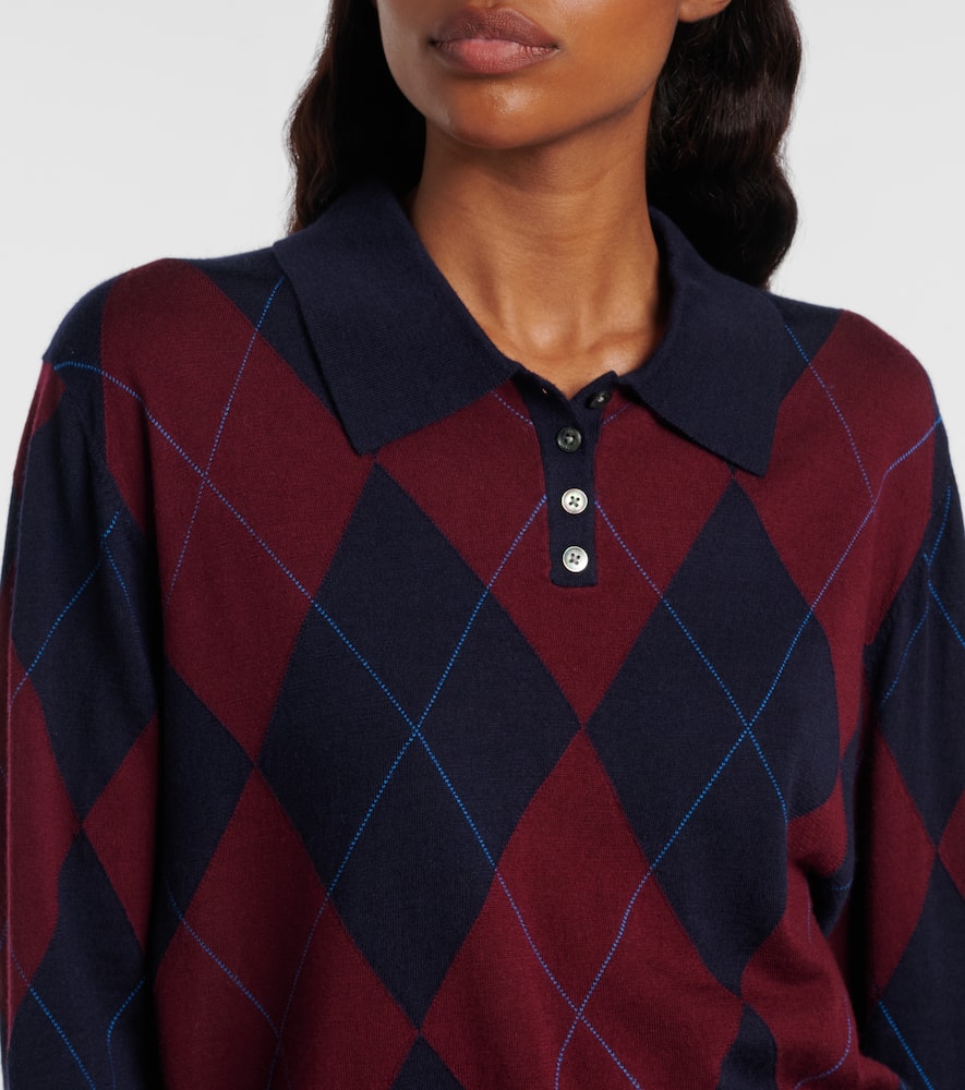 James argyle wool polo sweater
