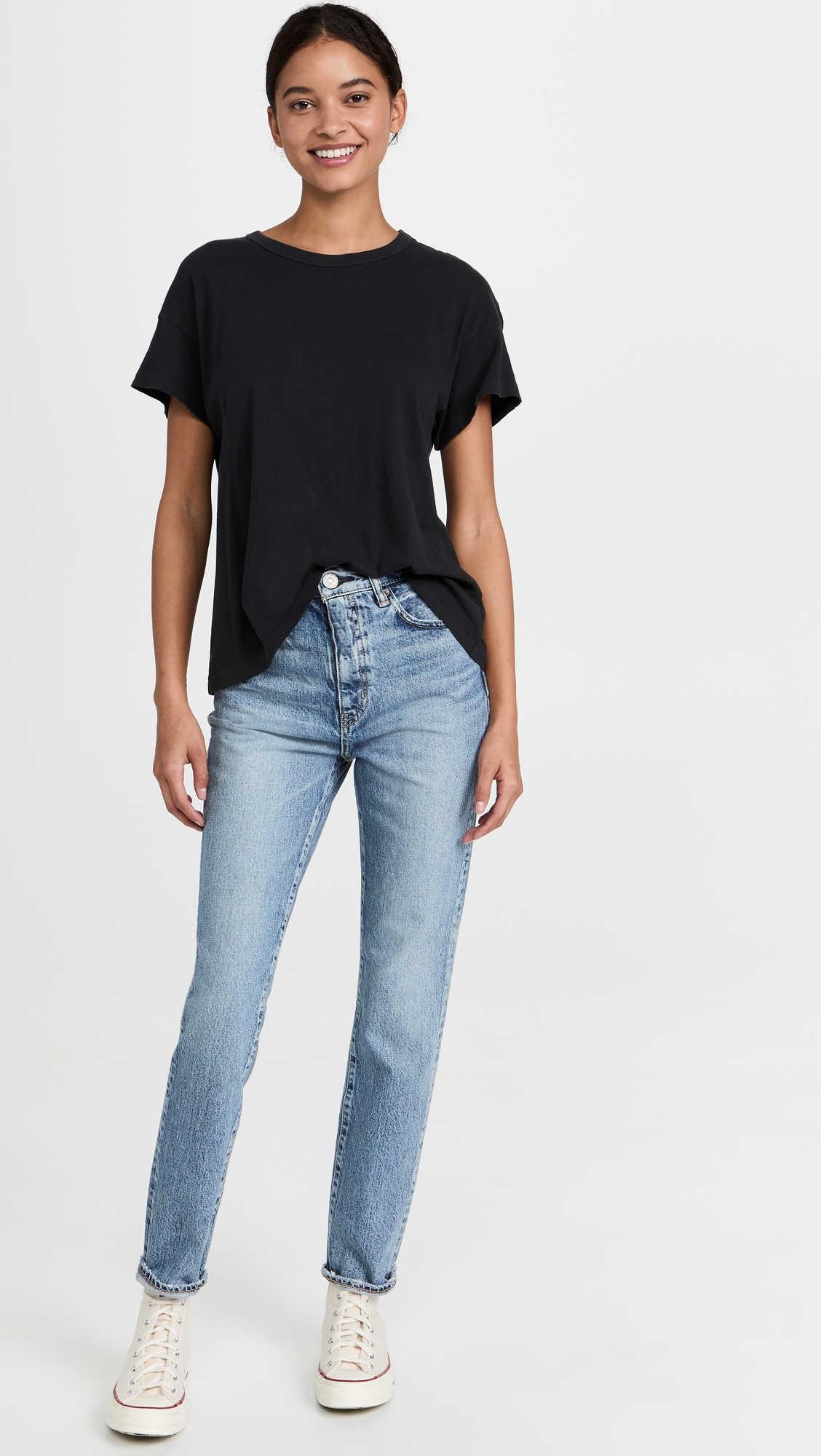 The Boxy Crew Tee Almost Black