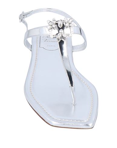 Woman Thong sandal Silver Size 4 Leather