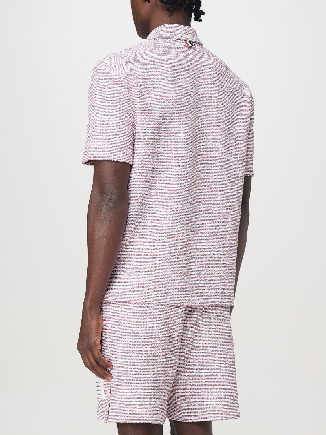 RWB-striped tweed shirt - Red