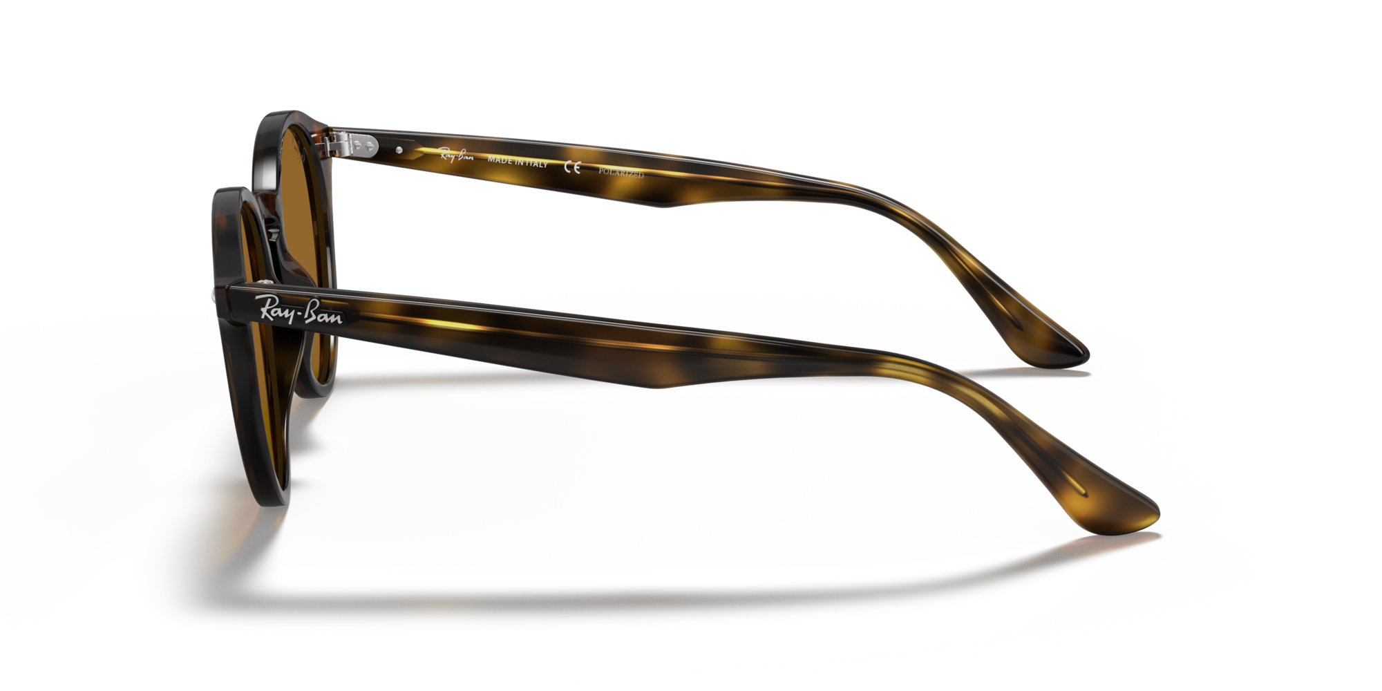 Ray - Ban Unisex Ray - Ban RB2180 710/83 Sunglasses Injected Turtle Round Polarized