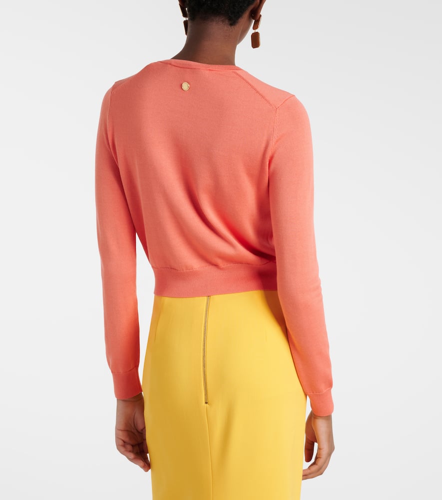 Cropped silk and cotton cardigan