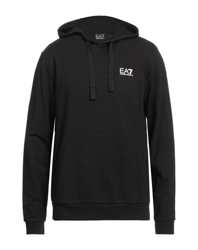 Man Sweatshirt Black Size XL Cotton, Elastane