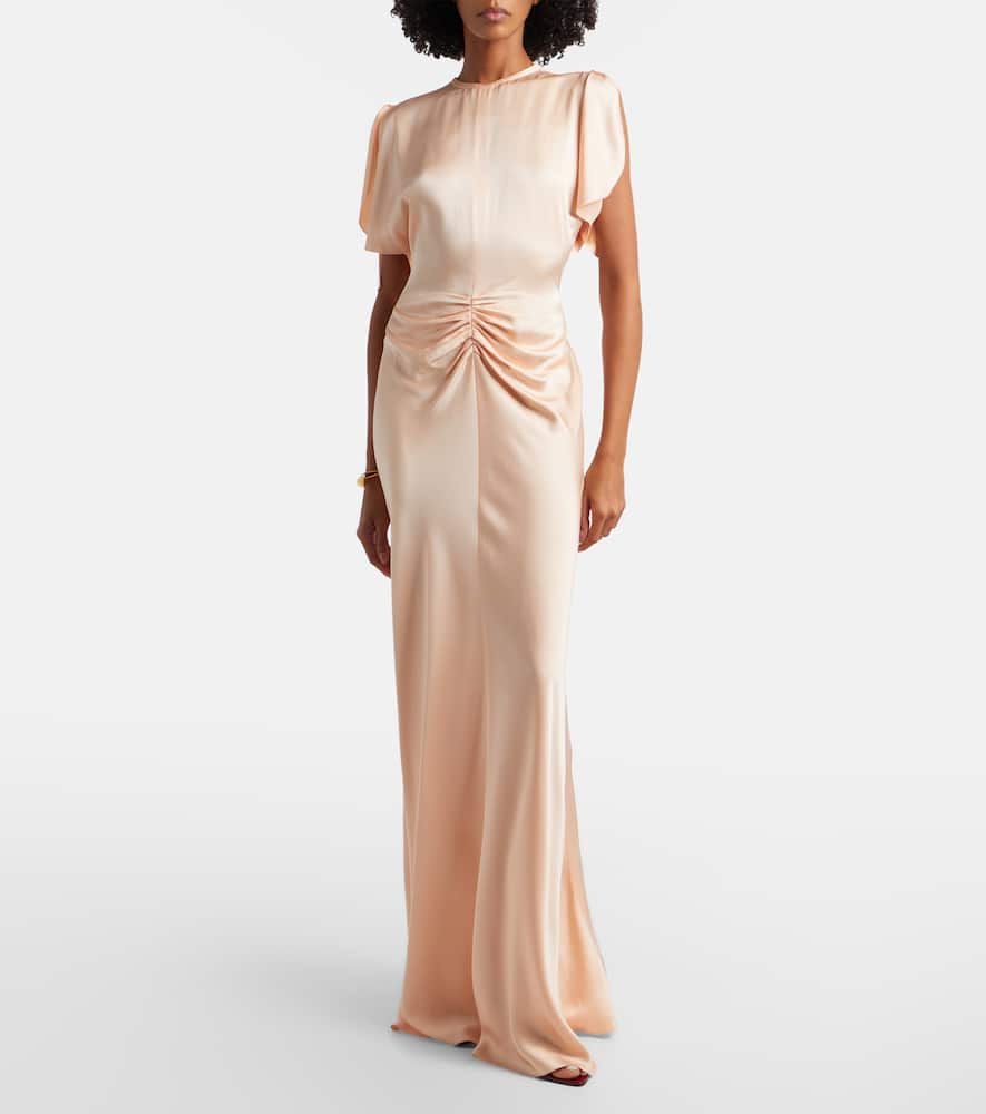 Isabella gathered satin gown