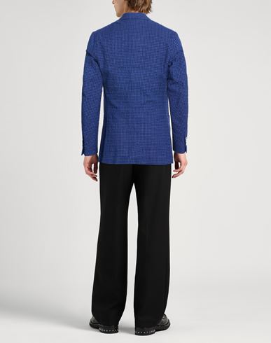 Man Blazer Blue Size 40 Wool, Silk, Linen, Elastane