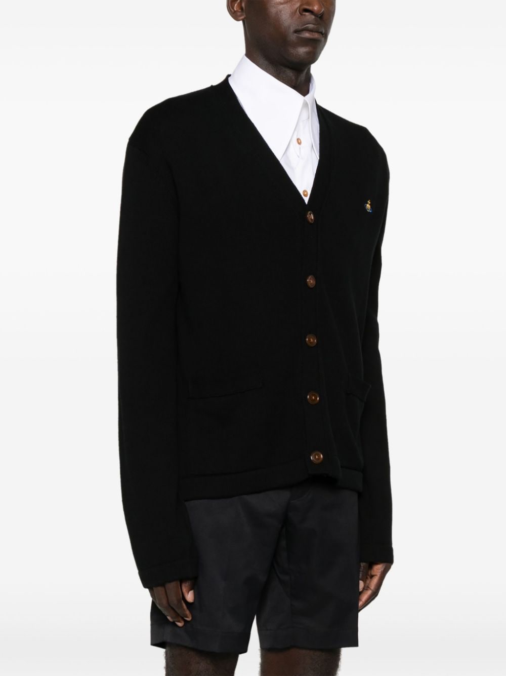 Black Cotton Blend Cardigan