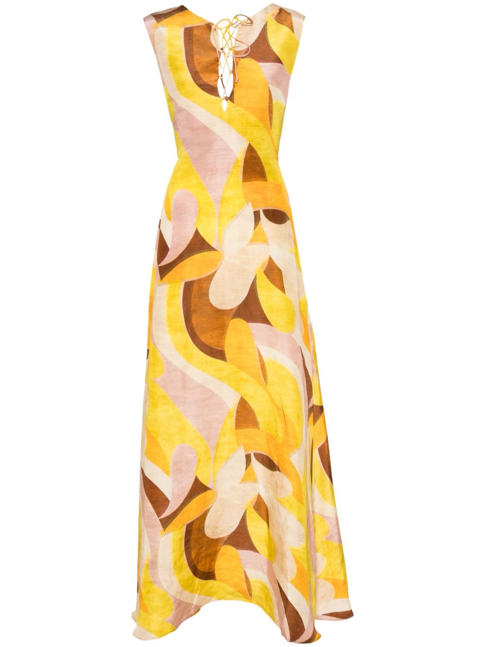 Daisy abstract-pattern dress - Yellow
