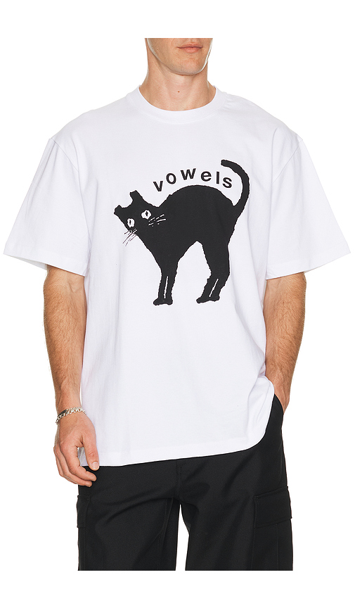 Vowels Kitty Tee in White - White. 1 also