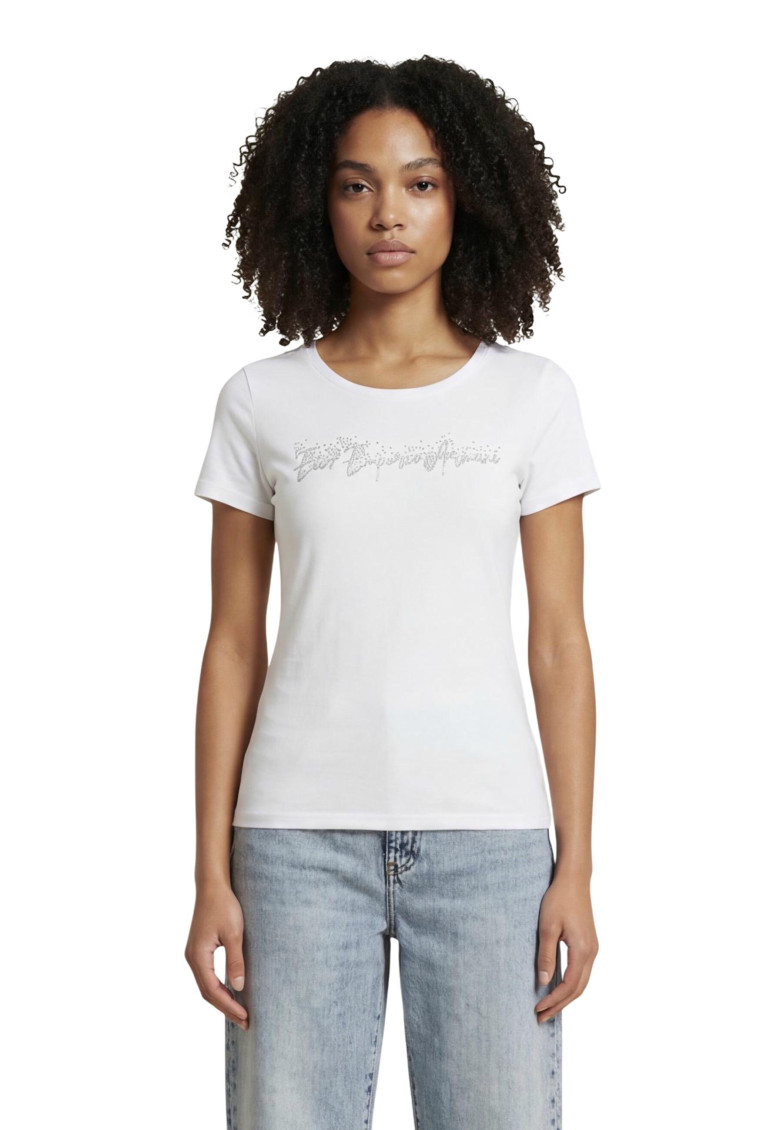 White Graphic Round Neck T-Shirt