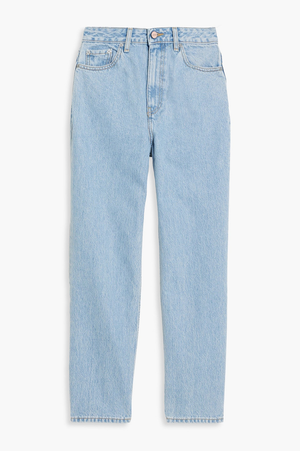 Cropped faded tapered jeans - Blue - 32W-32L