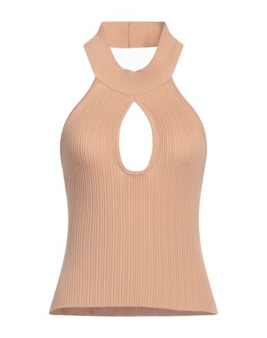 Woman Turtleneck Sand Size ONESIZE Viscose, Polyester