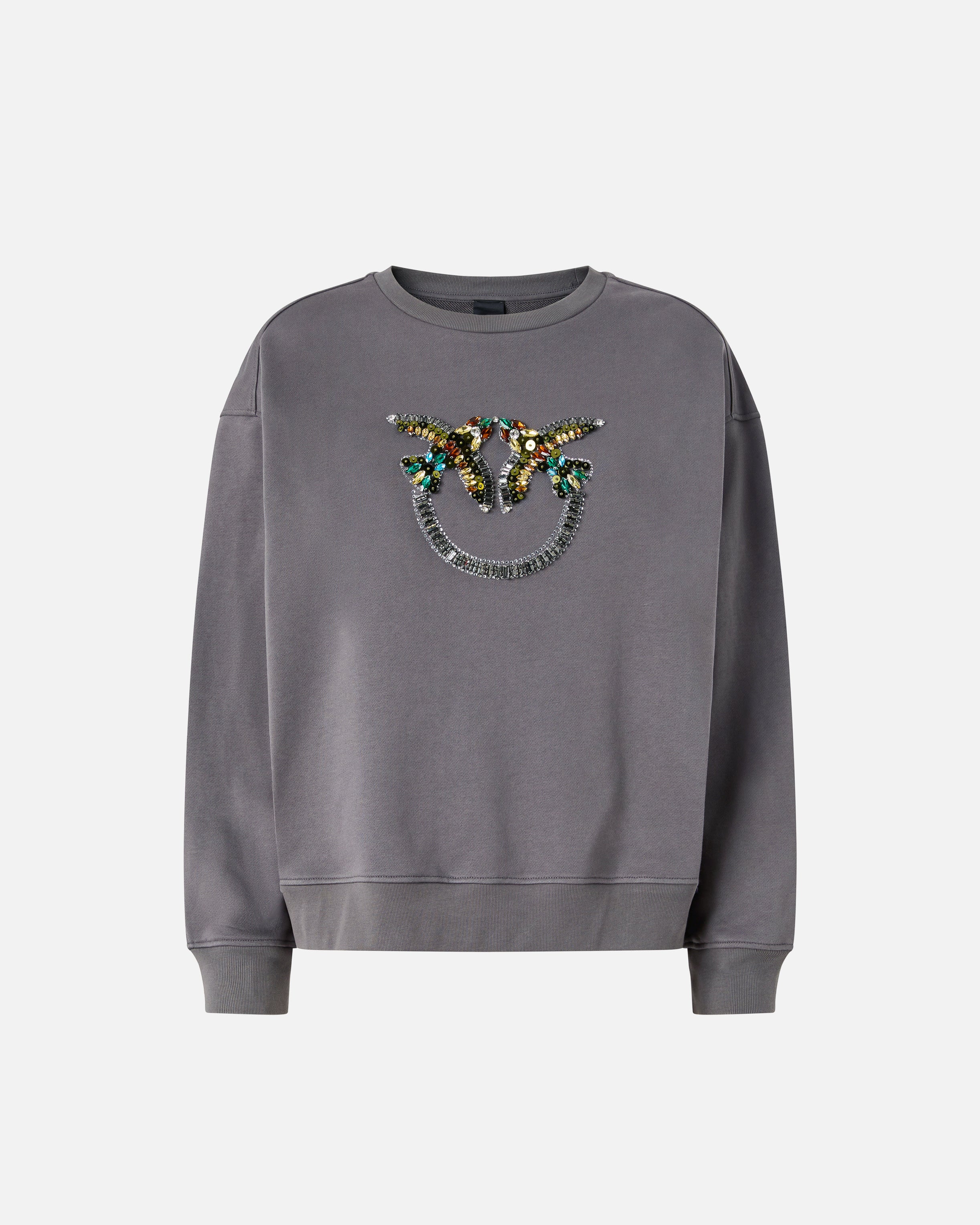 Pinko - crew neck embellished knit long sleeve top