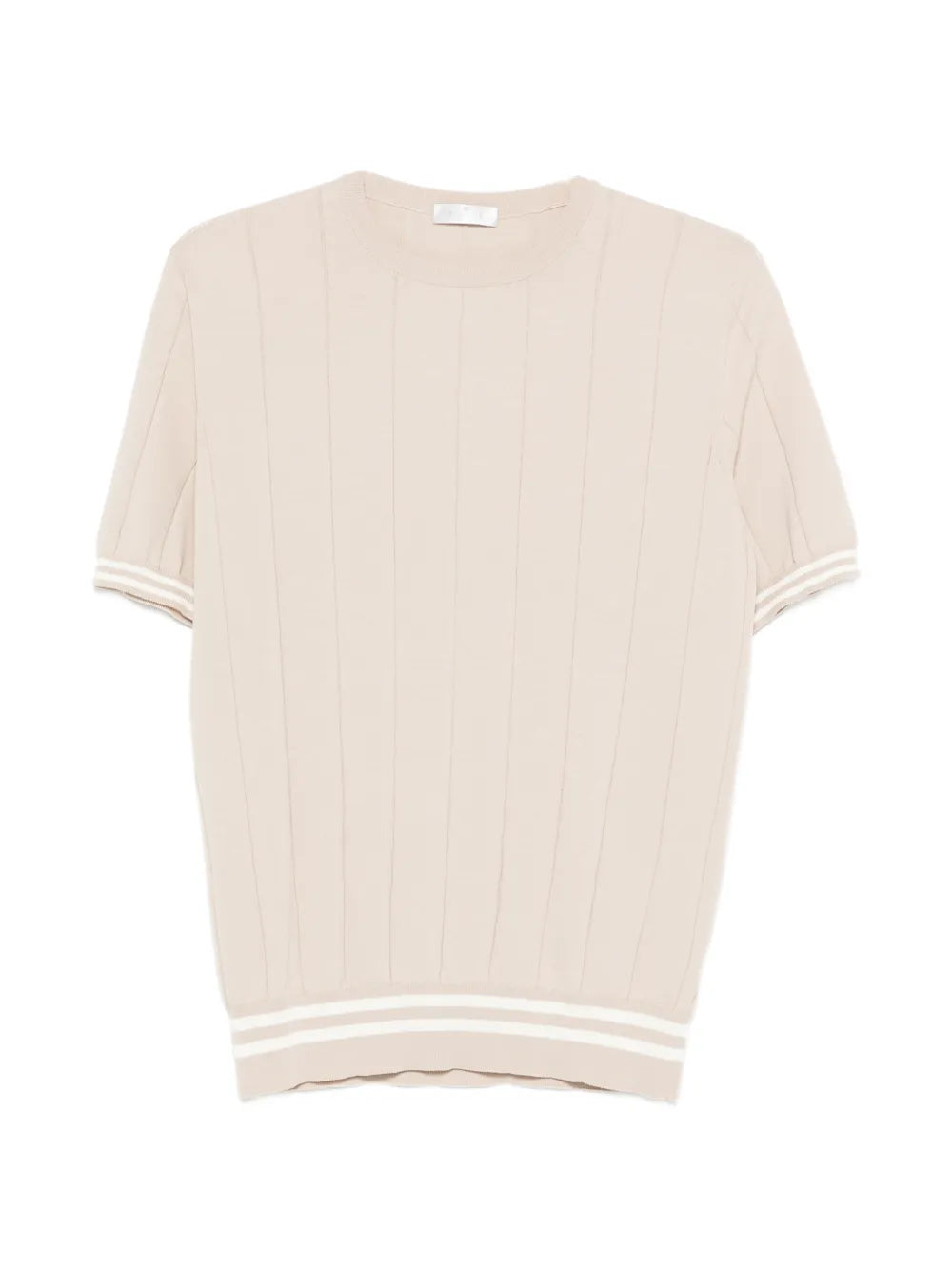 Ribbed Striped T-Shirt — Cream