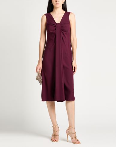 Woman Midi dress Burgundy Size 4 Viscose