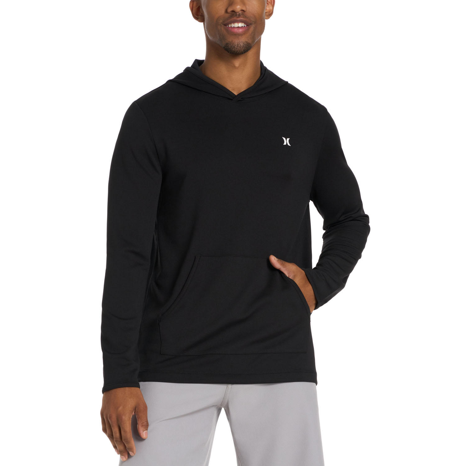 Men's Mesh Hooded Uv Tee Black S:- Black