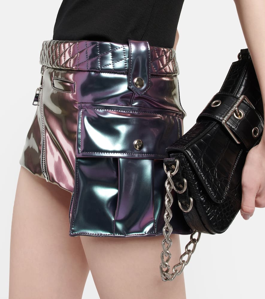 Metallic PVC miniskirt