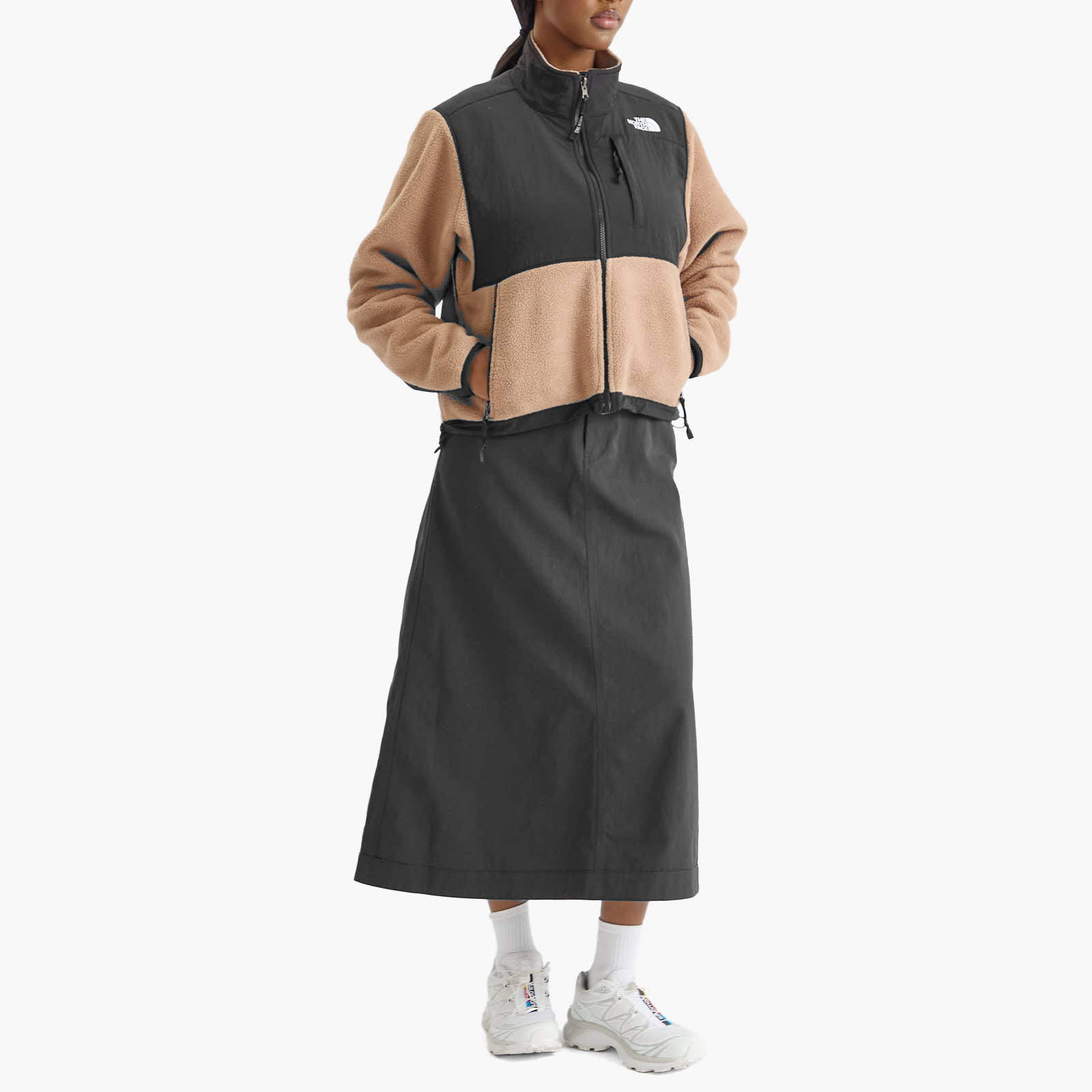 Women's Retro Denali Jacket in Latte/Tnf Black