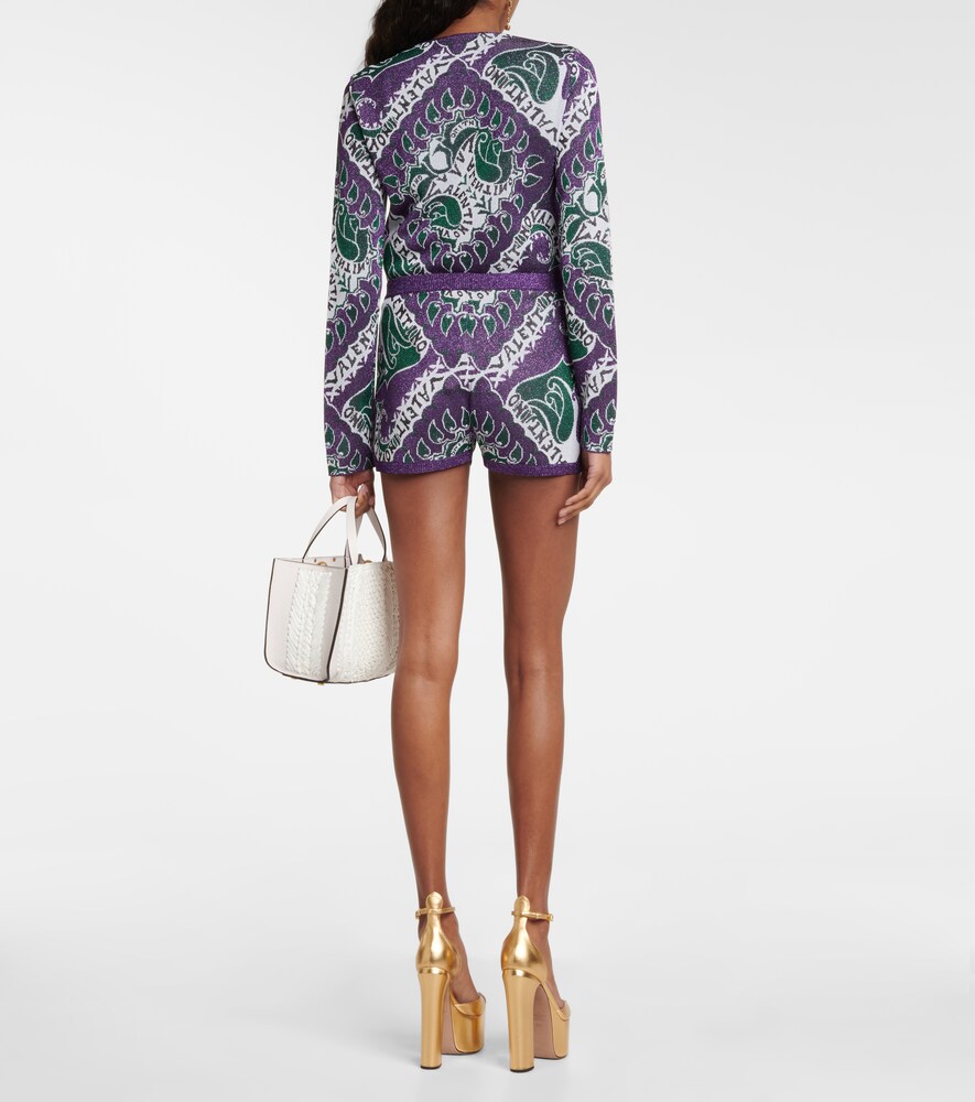 High-rise printed shorts