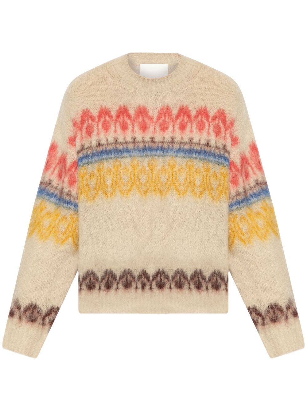 Intarsia-knit wool-mohair blend jumper - Neutrals
