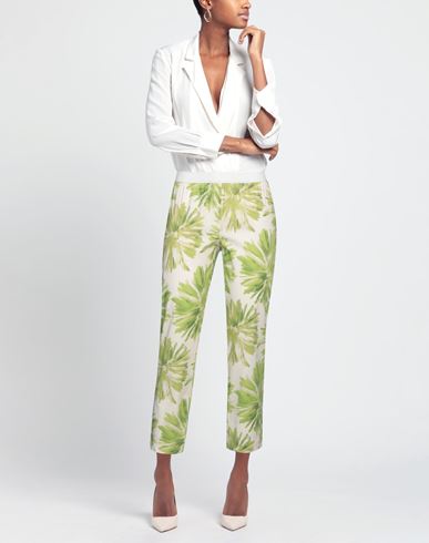 Liviana Conti Woman Pants Lime green Size 10 Cotton, Elastane