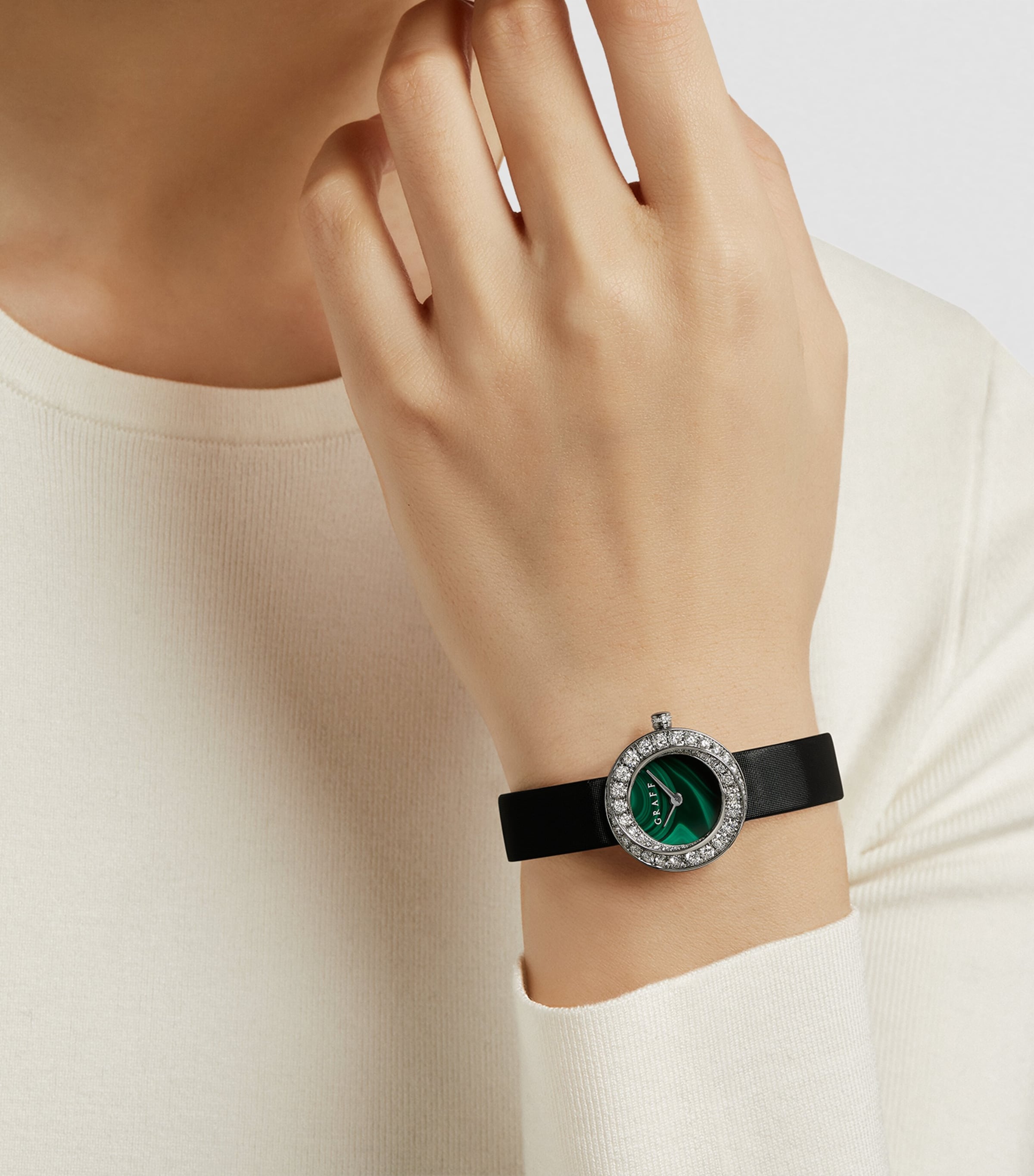 White Gold and Diamond Spiral Watch