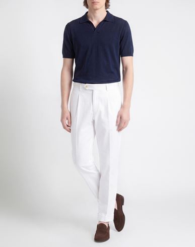 Man Pants White Size 38 Cotton, Elastane